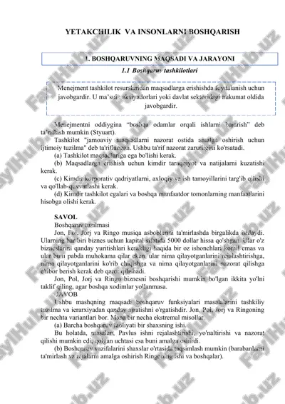 boshqaruvning maqsadi va jarayoni — DOC