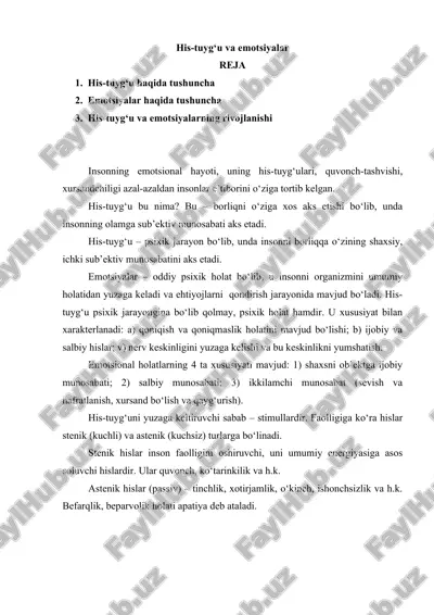 emotsiyalar va his-tuyg‘ular — DOC