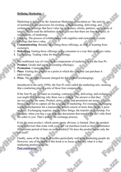 marketing konseptsiyasi — DOC