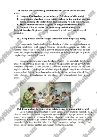 uzoq muddat davolanayotgan bolalarni o‘qitish — DOC