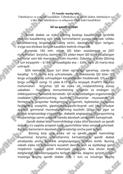 tuberkulyoz va qandli diabet — DOC