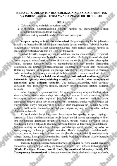 xalqaro reyting va indekslar tushunchasi — DOC