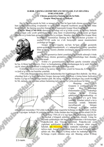 chizma geometriyani mustaqil fan sifatida o‘rganilishi — DOC