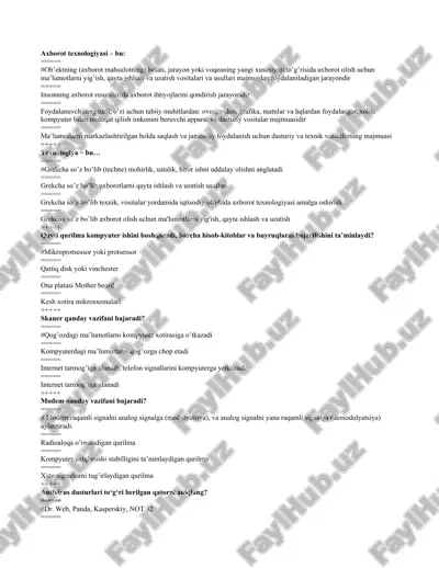axborot texnologiyasi — DOC
