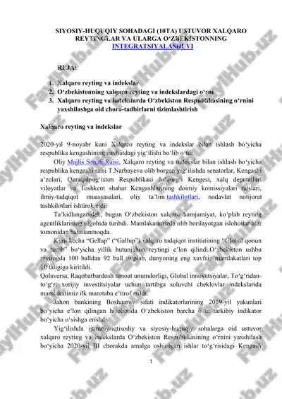 xalqaro reytinglar va indekslar — DOC