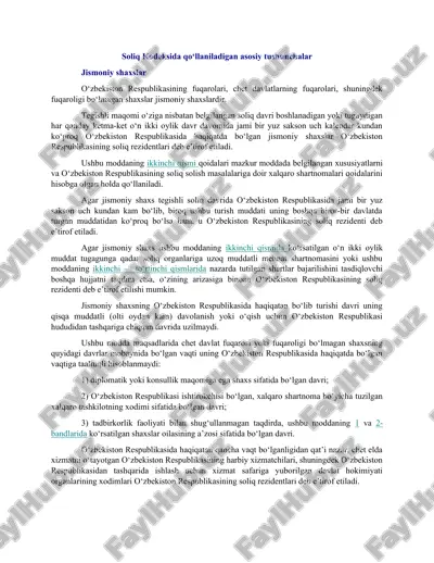 soliq kodeksida jismoniy shaxslar — DOC