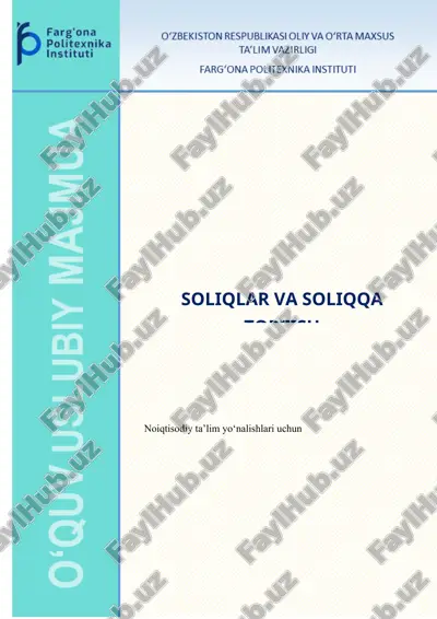 soliqlar va soliqqa tortish — DOC