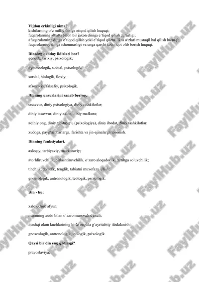 diniy axloq va tashkilotlar — DOC