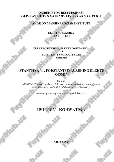 laboratoriya mashg'ulotlari uchun uslubiy ko'rsatma — DOC