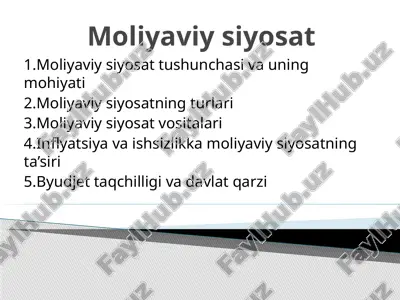 moliyaviy siyosat — PPTX