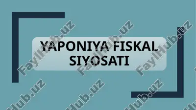 yaponiya fiskal siyosati — PPTX