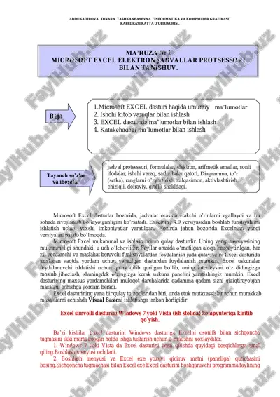 microsoft excel — PDF