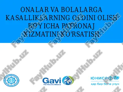 onalar va bolalarga kasalliklarning oldini olish bo'yicha patronaj xizmati — PDF