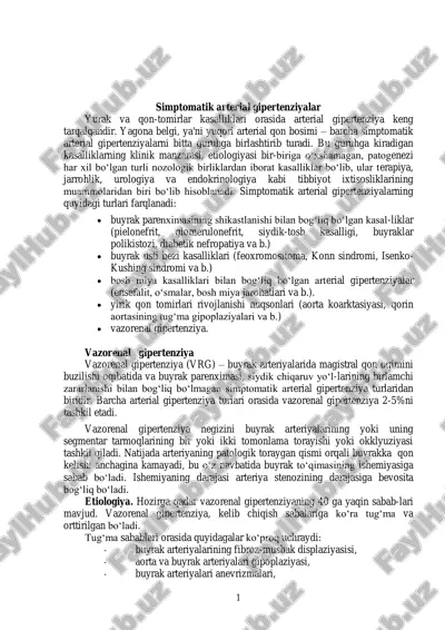 simptomatik arterial gipertenziyalar — PDF