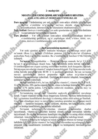dorivor o‘simliklar — PDF