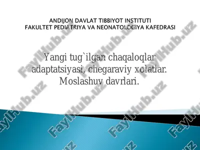 yangi tug`ilgan chaqaloqlar adaptatsiyasi — PDF