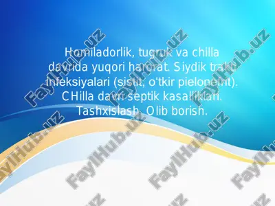 homiladorlik infeksiyalari va tashxisi — PDF
