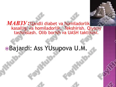qandli diabet va homiladorlik — PDF