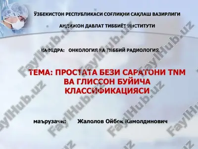prostata bezi saratoni tnm va glisson bo'yisha klassifikatsiyasi — PDF