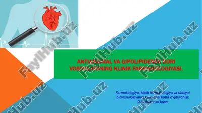 antianginal va gipolipidemik dori vositalarining klinik farmakologiyasi — PDF