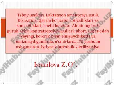 tabiiy usullari. laktatsion amenoreya usuli — PDF
