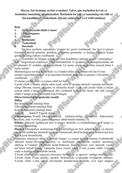 sut bezining xavfsiz o‘smalari — PDF