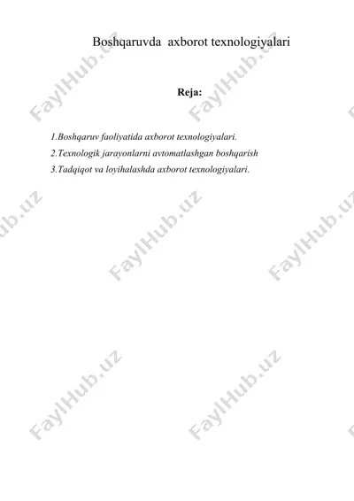 boshqaruvda axborot tеxnologiyalari — DOC