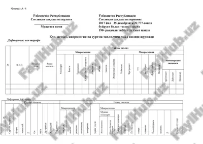 qon, peshob, kaprologiya va surtma tahlili — DOC