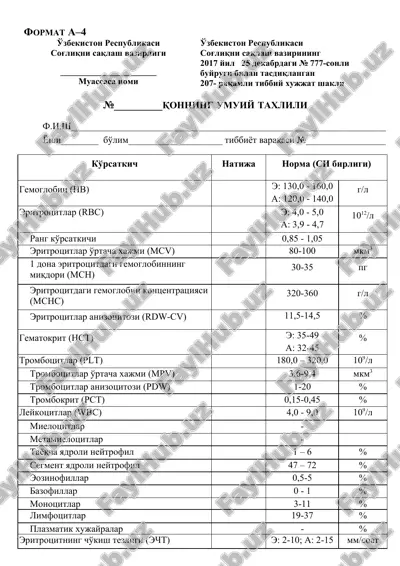 207-raqamli tibbiy xujjat shakli — DOC
