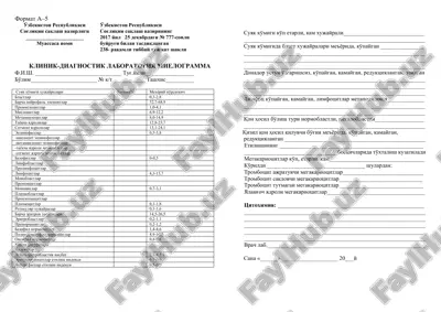 klinik-diagnostik laboratoriya mielogramma — DOC