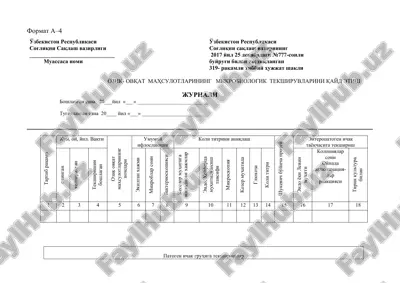 oziq-ovqat mahsulotlarining mikrobiologik tekshiruvlari — DOC
