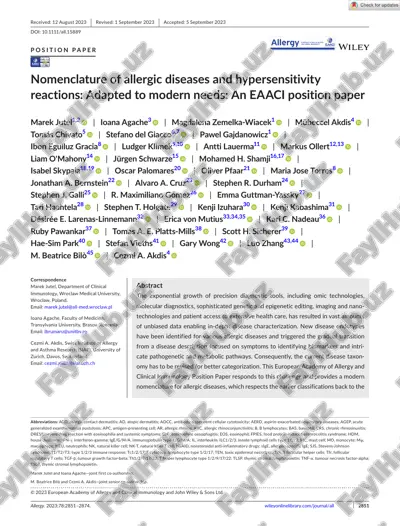 nomenclature of allergic diseases and hypersensitivity reactions — PDF