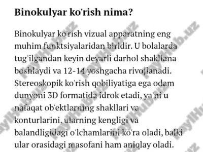 binokulyar ko'rish — PDF