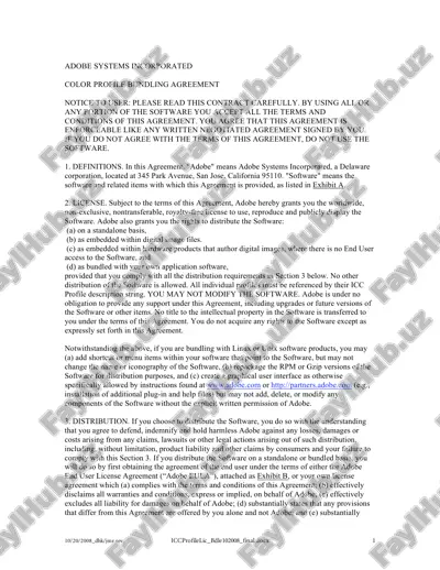 color profile bundling agreement — PDF