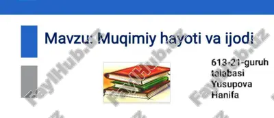 muqimiy hayoti va ijodi — PDF