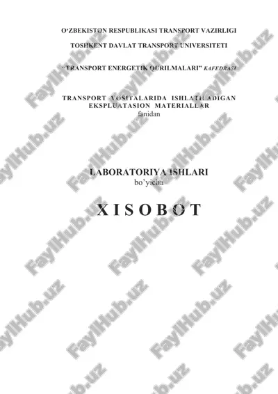 benzinlarning asosiy xossalari bo'yicha laboratoriya ishi — DOCX
