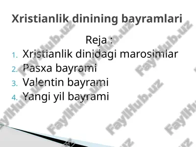 xristianlikdagi marosimlar — PPTX