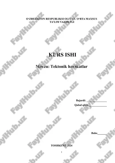 tektonik harakatlar kurs ishi — DOC