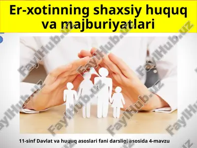 er-xotinning shaxsiy huquq va majburiyatlari — PPTX