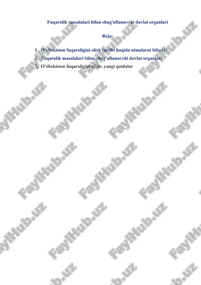 fuqarolik masalalari bilan shug'ullanuvchi davlat organlari — DOCX