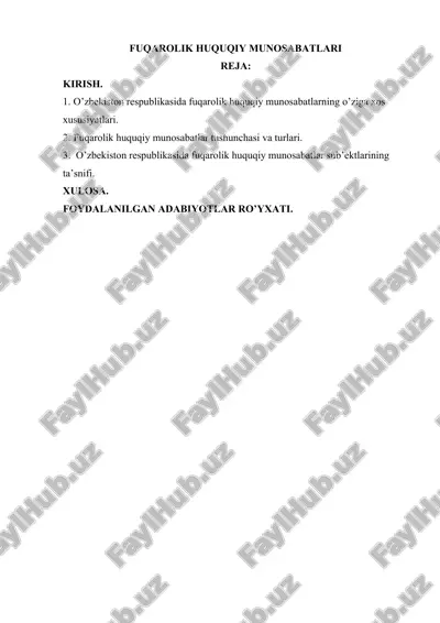 fuqarolik huquqiy munosabatlari — DOCX