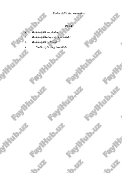 buddaviylik dini manbalari — DOCX