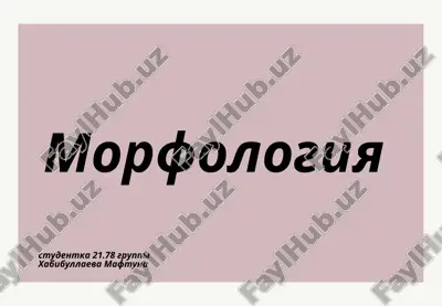 morfologiya — PPTX