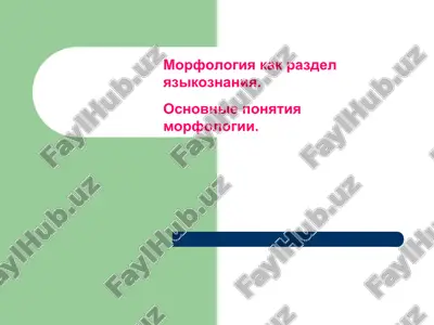 morfologiya kak razdel yazikoznaniya — PPT