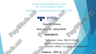 malakaviy amaliyot hisoboti — PPTX
