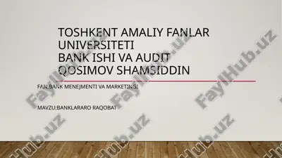 banklararo raqobat — PPTX