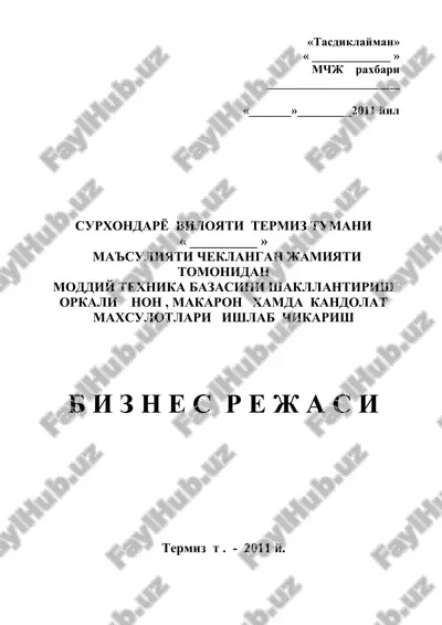 non, makaron, kandolat mahsulotlari — DOC