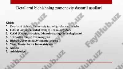 detallarni bichishning zamonaviy dasturlari — PPTX