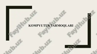 lokal hisoblash tarmoqlari (lan-local area network) — PPTX