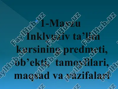 inklyuziv ta’lim kursi — PPTX